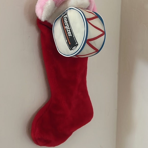 Vintage 1993 Energizer Bunny Plush Christmas Stocking **Missing Drum Sticks** - Picture 3 of 10